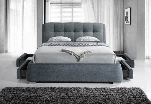 New York 5FT Kingsize Dark Grey 4 Side Drawer Bed.