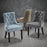 Canterbury Chesterfield Chair (Pack of 2) in Blue, Beige and Grey Fabric.