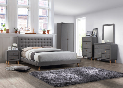 Keswick Grey Fabric Bed with Matching Bedroom Furniture Set.