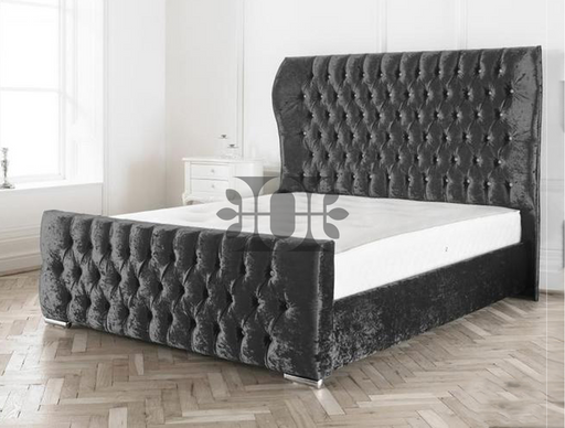 Astoria 4FT Small Double Chesterfield Buttoned Winged Bed in Various Colours and Fabrics