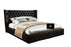 Emperor 4FT6 Double Ottoman Storage Bed with Curved Winged Headboard in Various Colours and Fabrics.
