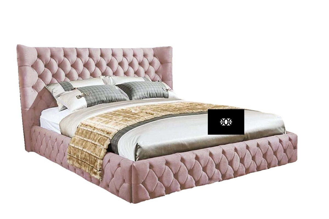Emperor 3FT Single Bed with Curved Winged Headboard in Various Colours and Fabrics.