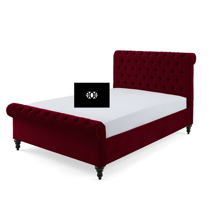 Sleigh 6FT Super King Chesterfield Ottoman Storage Bed in Various Colours and Fabrics.