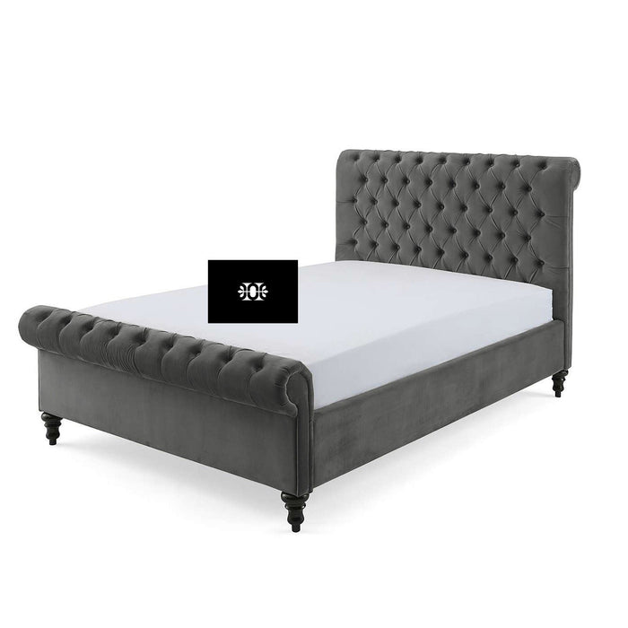 Sleigh 4FT6 Double Chesterfield Ottoman Storage Bed in Various Colours and Fabrics.