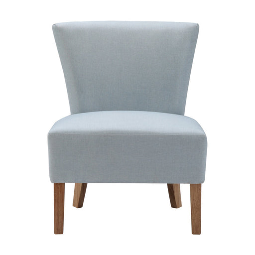 Monza Linen Fabric Contemporary Chair in Duck Egg Blue and Sand Colour.