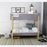 Dundee 3FT Single Wooden Bunk Bed in Matt Grey and White.