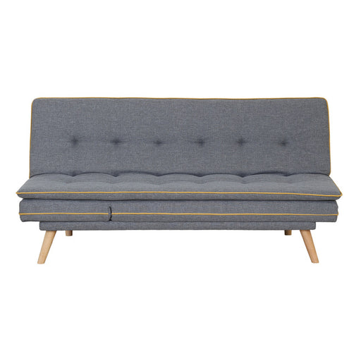 Galaxy Buttoned Sofa Bed in Linen Grey Fabric.