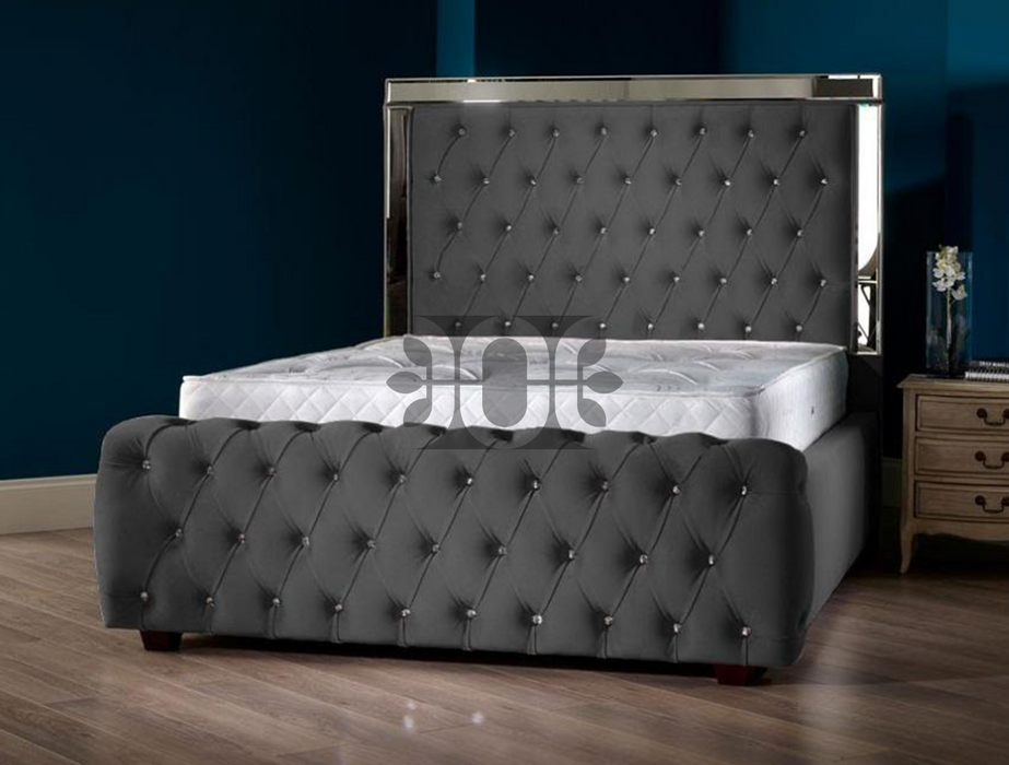 Metropolis 4FT6 Double Chesterfield Buttoned Bed in Various Colours and Fabrics.