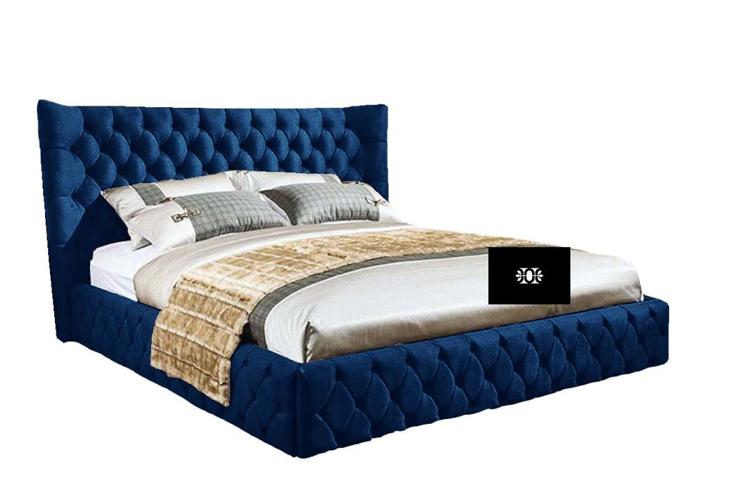 Emperor 3FT Single Ottoman Storage Bed with Curved Winged Headboard in Various Colours and Fabrics.