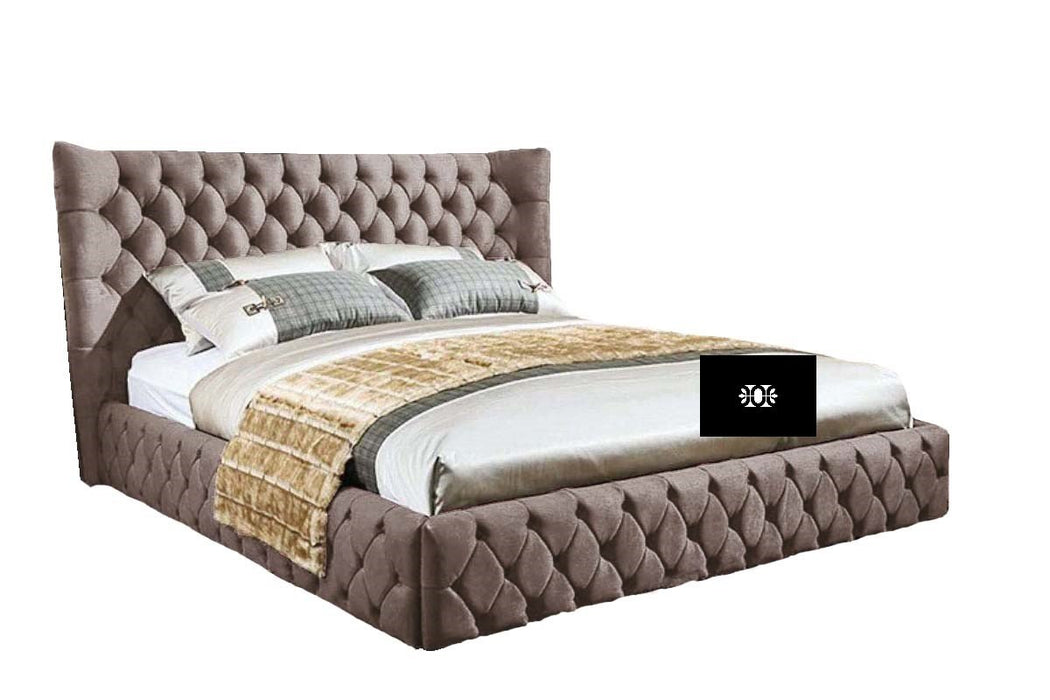 Emperor 3FT Single Bed with Curved Winged Headboard in Various Colours and Fabrics.