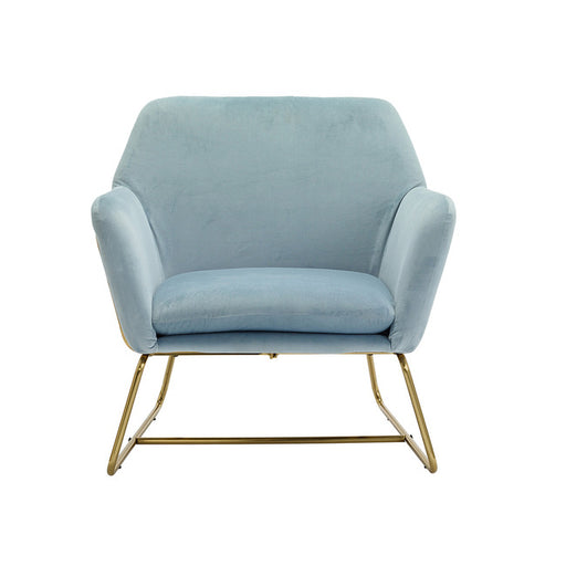 Clarissa Armchair in Sky Blue, Racing Green and Vintage Pink Plush Velvet Fabric.