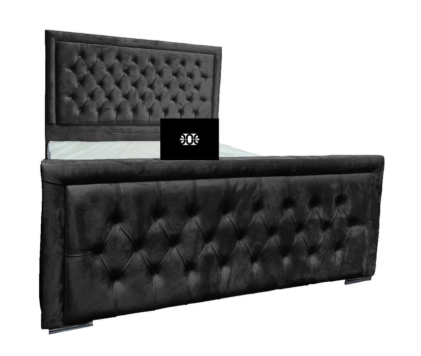 Rovigo 4FT6 Double Chesterfield Ottoman Storage Bed in Various Colours and Fabrics.